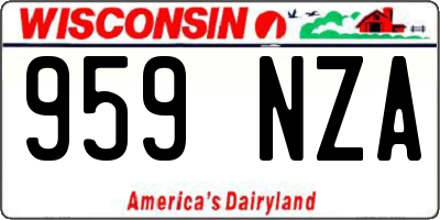 WI license plate 959NZA