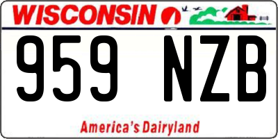 WI license plate 959NZB