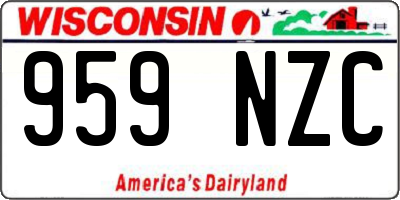WI license plate 959NZC