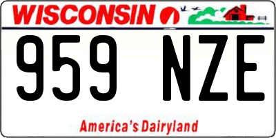 WI license plate 959NZE