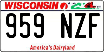 WI license plate 959NZF