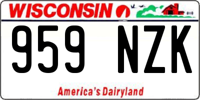 WI license plate 959NZK