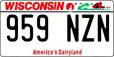 WI license plate 959NZN