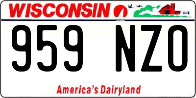 WI license plate 959NZO