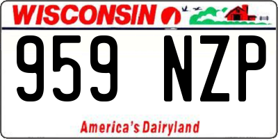 WI license plate 959NZP
