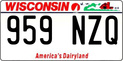 WI license plate 959NZQ