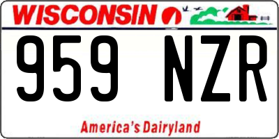 WI license plate 959NZR