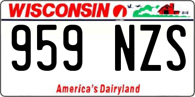 WI license plate 959NZS