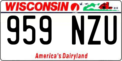 WI license plate 959NZU