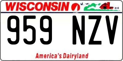 WI license plate 959NZV