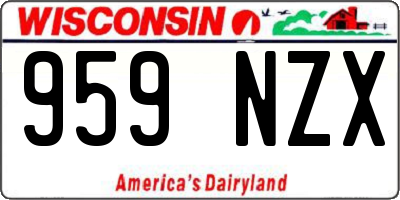 WI license plate 959NZX