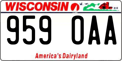 WI license plate 959OAA