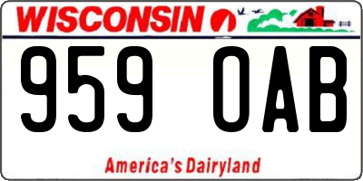 WI license plate 959OAB