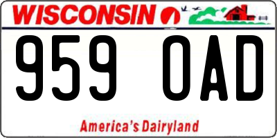 WI license plate 959OAD
