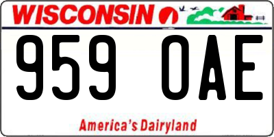 WI license plate 959OAE