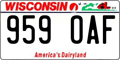WI license plate 959OAF