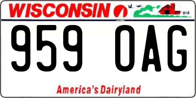 WI license plate 959OAG