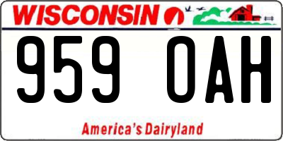 WI license plate 959OAH