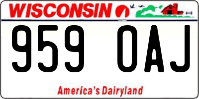 WI license plate 959OAJ
