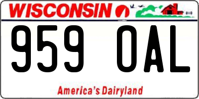 WI license plate 959OAL