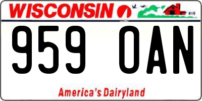 WI license plate 959OAN