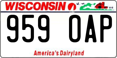 WI license plate 959OAP