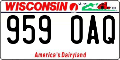 WI license plate 959OAQ