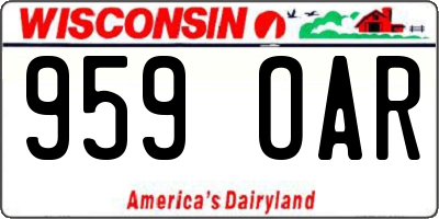 WI license plate 959OAR