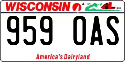 WI license plate 959OAS