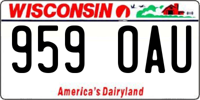 WI license plate 959OAU