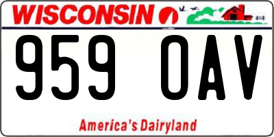 WI license plate 959OAV