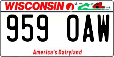 WI license plate 959OAW