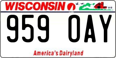 WI license plate 959OAY