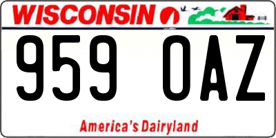 WI license plate 959OAZ
