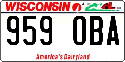 WI license plate 959OBA