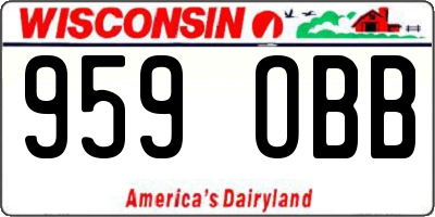 WI license plate 959OBB