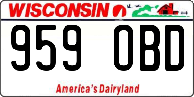 WI license plate 959OBD