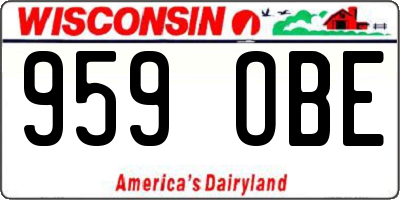 WI license plate 959OBE