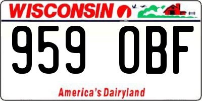 WI license plate 959OBF