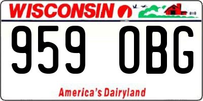 WI license plate 959OBG