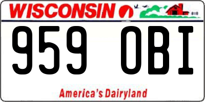 WI license plate 959OBI