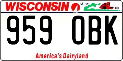 WI license plate 959OBK