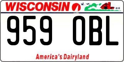 WI license plate 959OBL