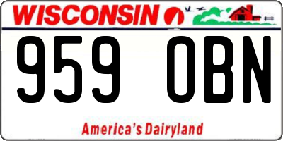 WI license plate 959OBN