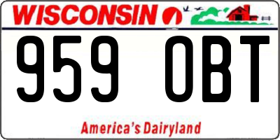 WI license plate 959OBT