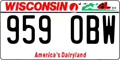 WI license plate 959OBW
