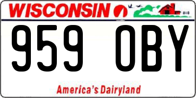WI license plate 959OBY
