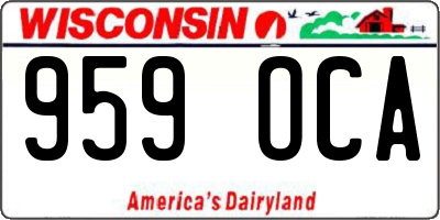 WI license plate 959OCA