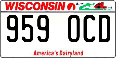 WI license plate 959OCD