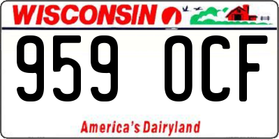 WI license plate 959OCF